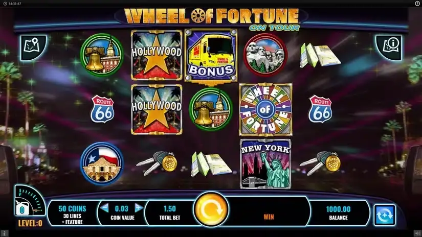Wheel of Fortune on tour slot screenshot 