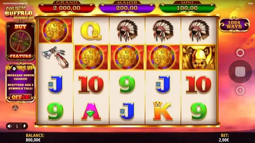 Golden Buffalo Double Up slot screenshot 2