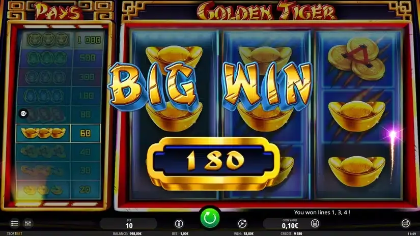 Golden Tiger slot screenshot 