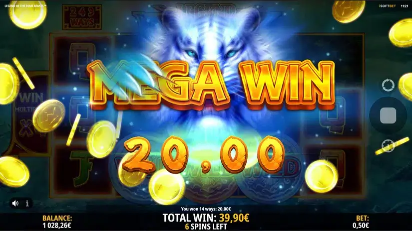 Legend of the Four Beasts slot screenshot 