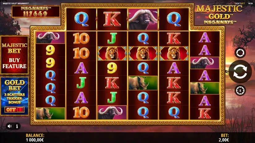 Majestic Gold Megaways slot screenshot 1