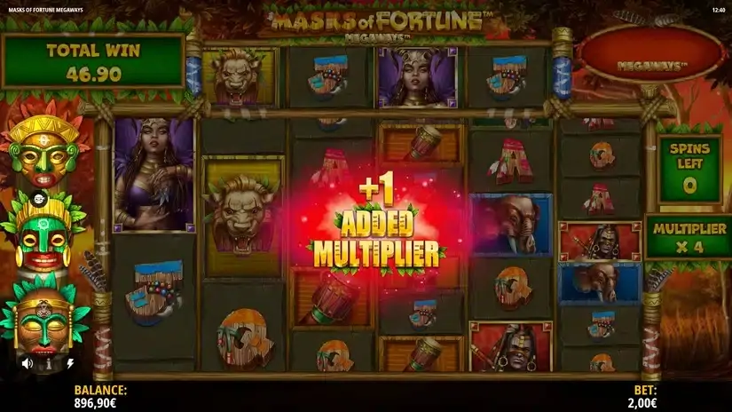 Masks of Fortune Megaways slot screenshot 5