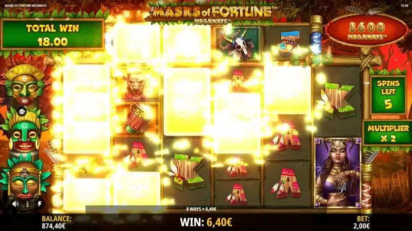 Masks of Fortune Megaways slot screenshot 4