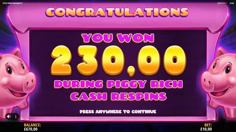 Piggy Bank Megaways slot screenshot 