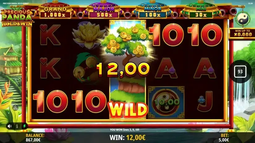 Precious Panda: Hold & Win slot screenshot 4