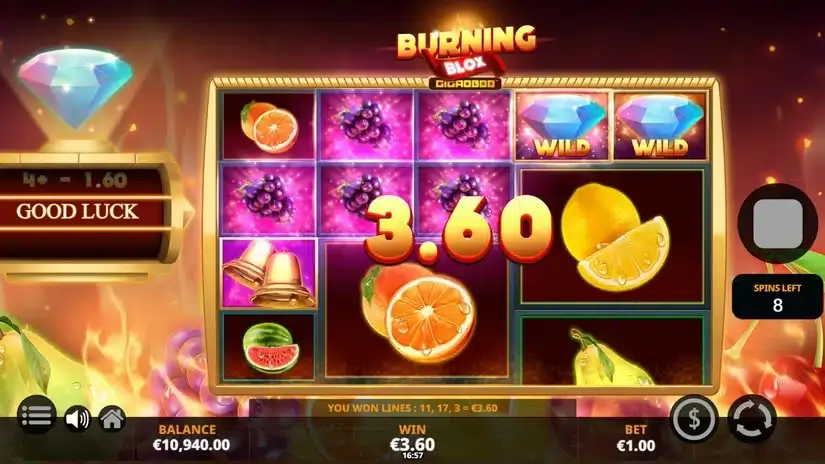 Burning Blox Gigablox slot screenshot 4