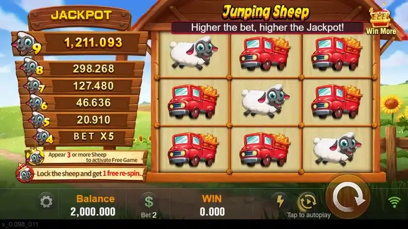 Jumping Sheep slot screenshot 1