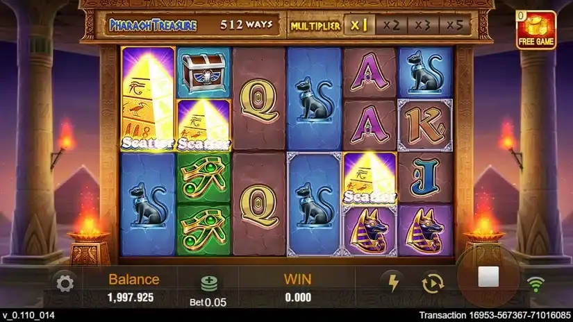 Pharaoh Treasure slot screenshot 2