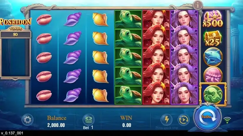 Poseidon slot screenshot 