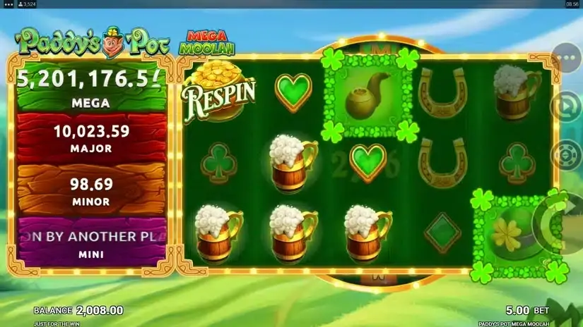 Paddy’s Pot Mega Moolah slot screenshot 2