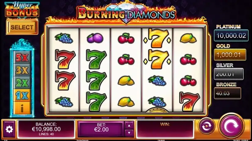 Burning Diamonds slot screenshot 