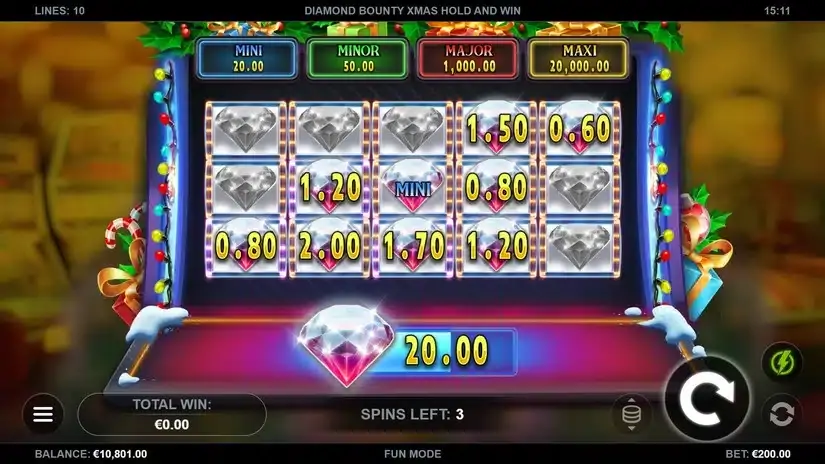 Diamond Bounty Xmas Hold’n’Win slot screenshot 3