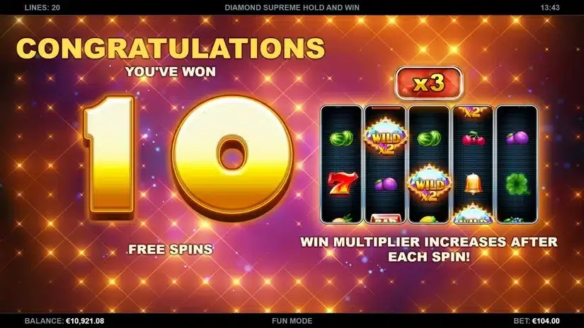 Diamond Supreme Hold and Win slot screenshot 4