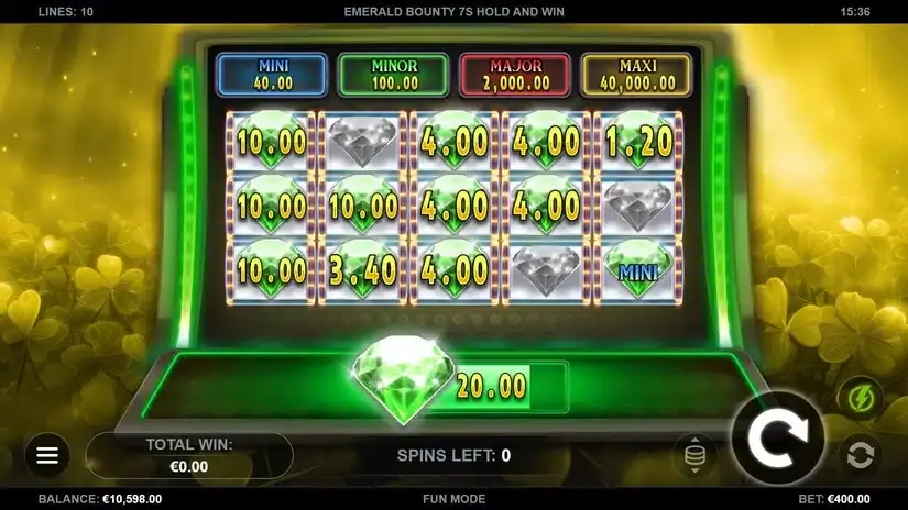 Emerald Bounty 7s Hold and Win slot screenshot 4