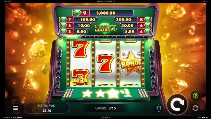Emerald Glory 7s slot screenshot 6