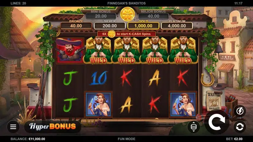 Finnegan’s Banditos slot screenshot 