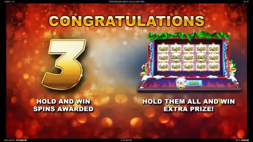 Firedream Xmas Hold and Win slot screenshot 2