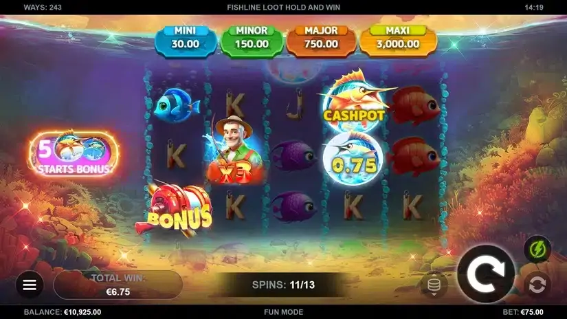 Fishline Loot Hold and Win slot screenshot 5
