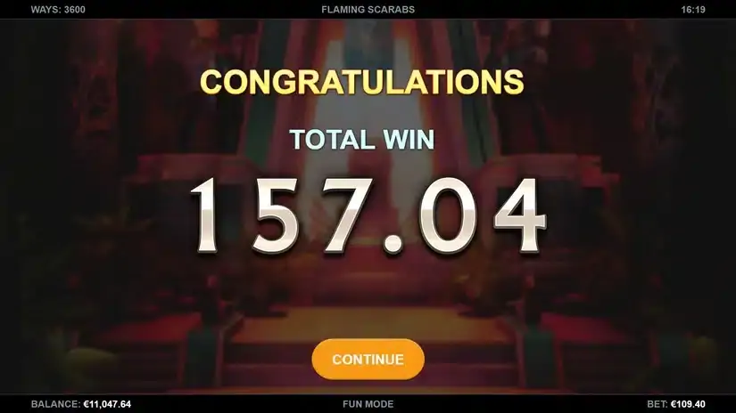 Flaming Scarabs slot screenshot 