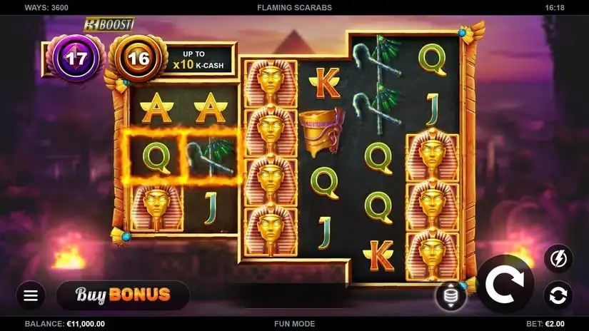 Flaming Scarabs slot screenshot 