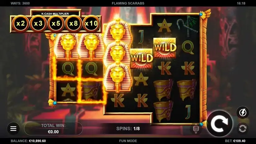 Flaming Scarabs slot screenshot 3
