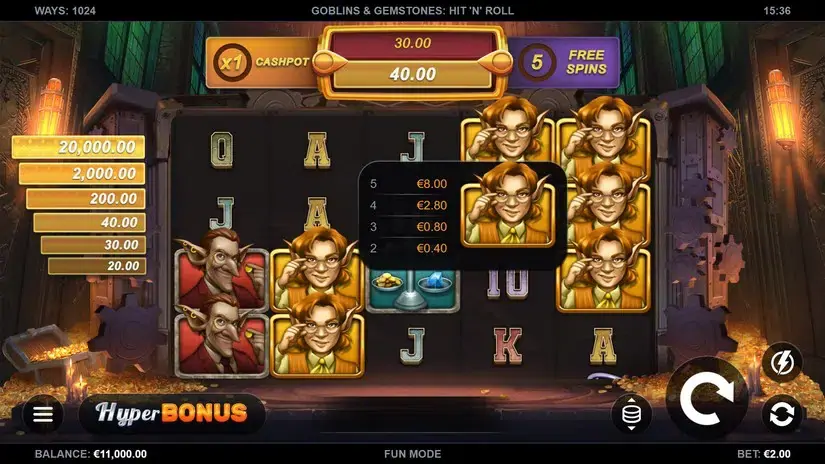 Goblins & Gemstones: Hit ‘n’ Roll slot screenshot 1