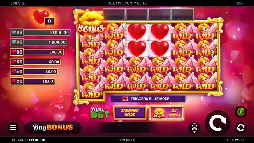 Hearts Bounty Blitz slot screenshot 