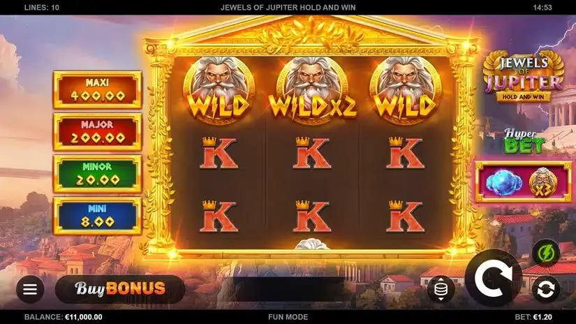 Jewels of Jupiter Hold and Win slot screenshot 1