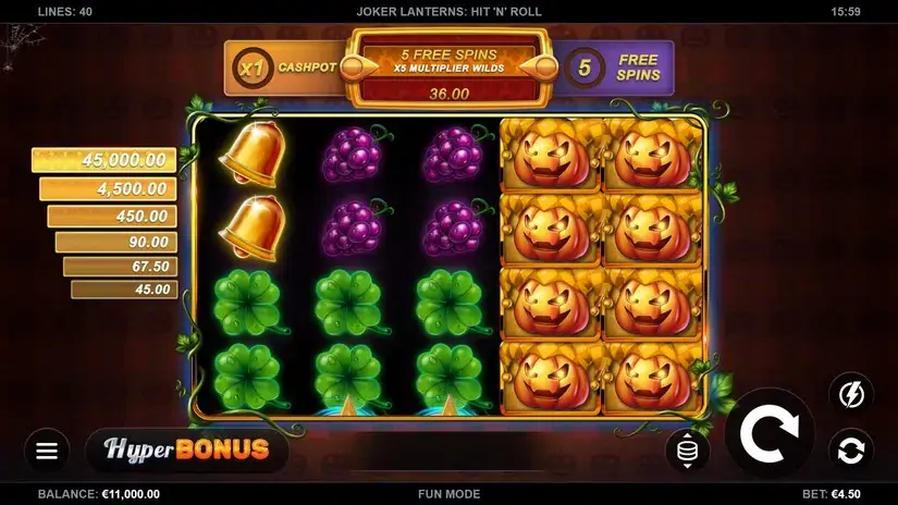 Joker Lanterns Hit’N’Roll slot screenshot 1