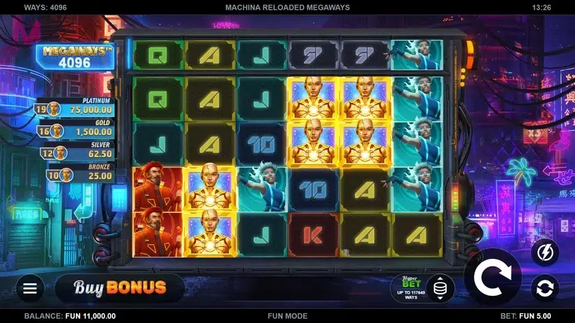 Machina Reloaded Megaways slot screenshot 