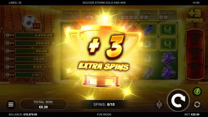 Soccer Storm Hold and Win slot screenshot 4