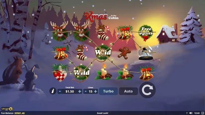 Xmas at the Cabin slot screenshot 3