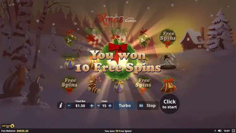 Xmas at the Cabin slot screenshot 4