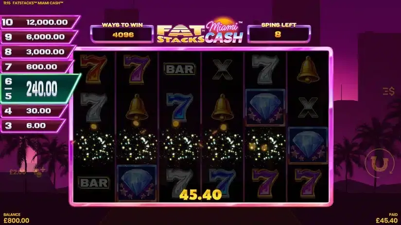 FatStacks Miami Cash slot screenshot 5