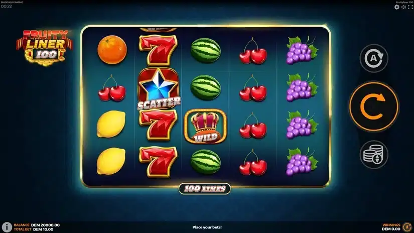 Fruityliner 100 slot screenshot 