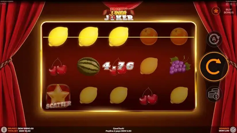 Fruityliner Joker slot screenshot 2