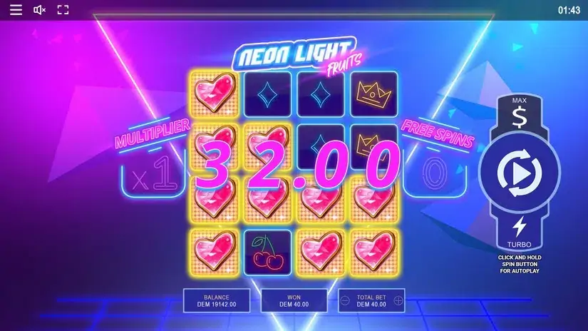 Neon Light Fruits slot screenshot 3