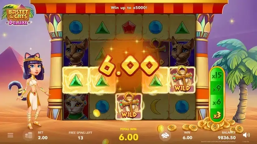 Bastet and Cats Deluxe slot screenshot 2