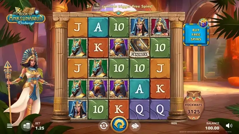 Book of Anksunamun Rockways slot screenshot 1