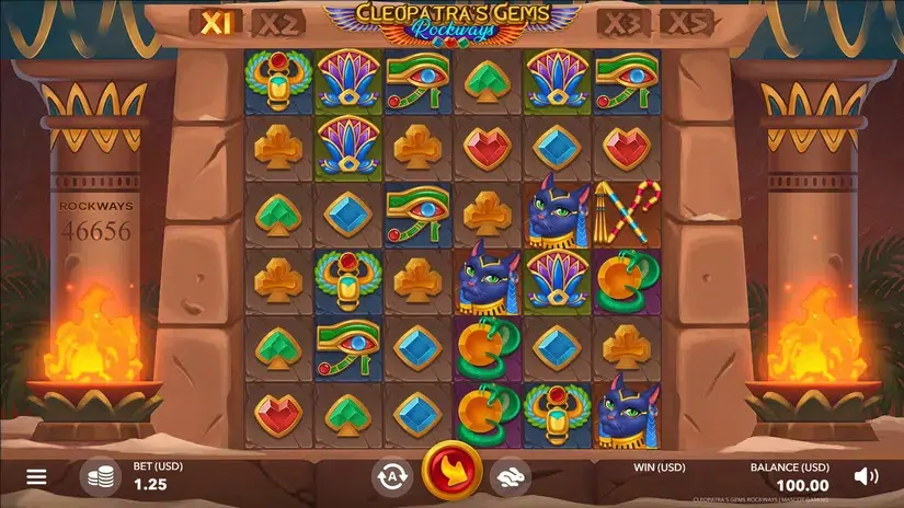 Cleopatras Gems Rockways slot screenshot 1