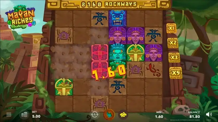 Mayan Riches Rockways slot screenshot 2