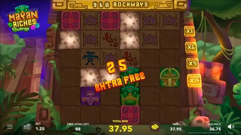Mayan Riches Rockways slot screenshot 5