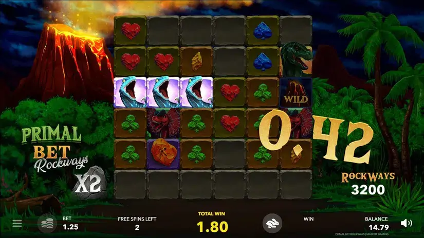 Primal Bet Rockways slot screenshot 3