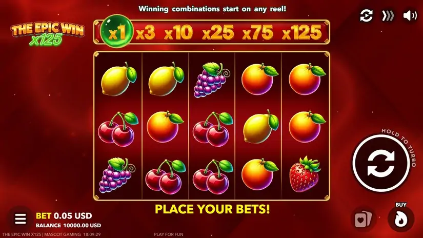 The Epic Win x125 slot screenshot 1