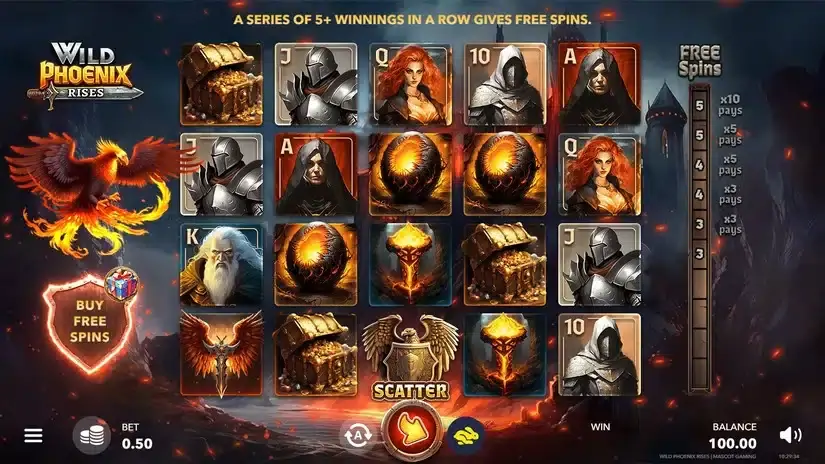 Wild Phoenix Rises slot screenshot 1