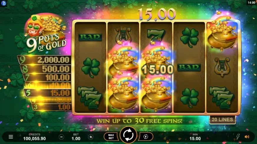 9 Pots of Gold slot screenshot 3