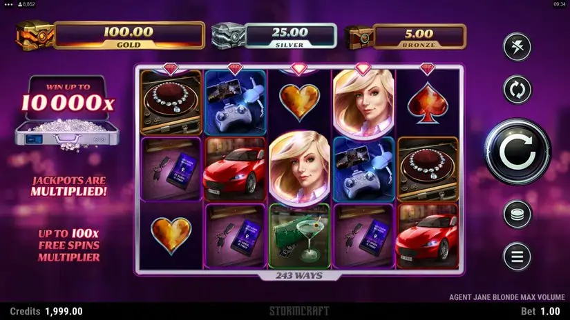 Agent Jane Blonde Max Volume slot screenshot 