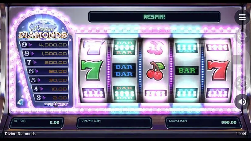 Divine Diamonds slot screenshot 2