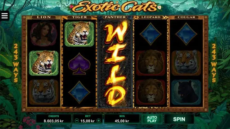 Exotic Cats slot screenshot 2