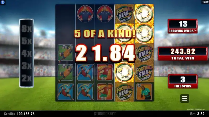 Football Star Deluxe slot screenshot 4
